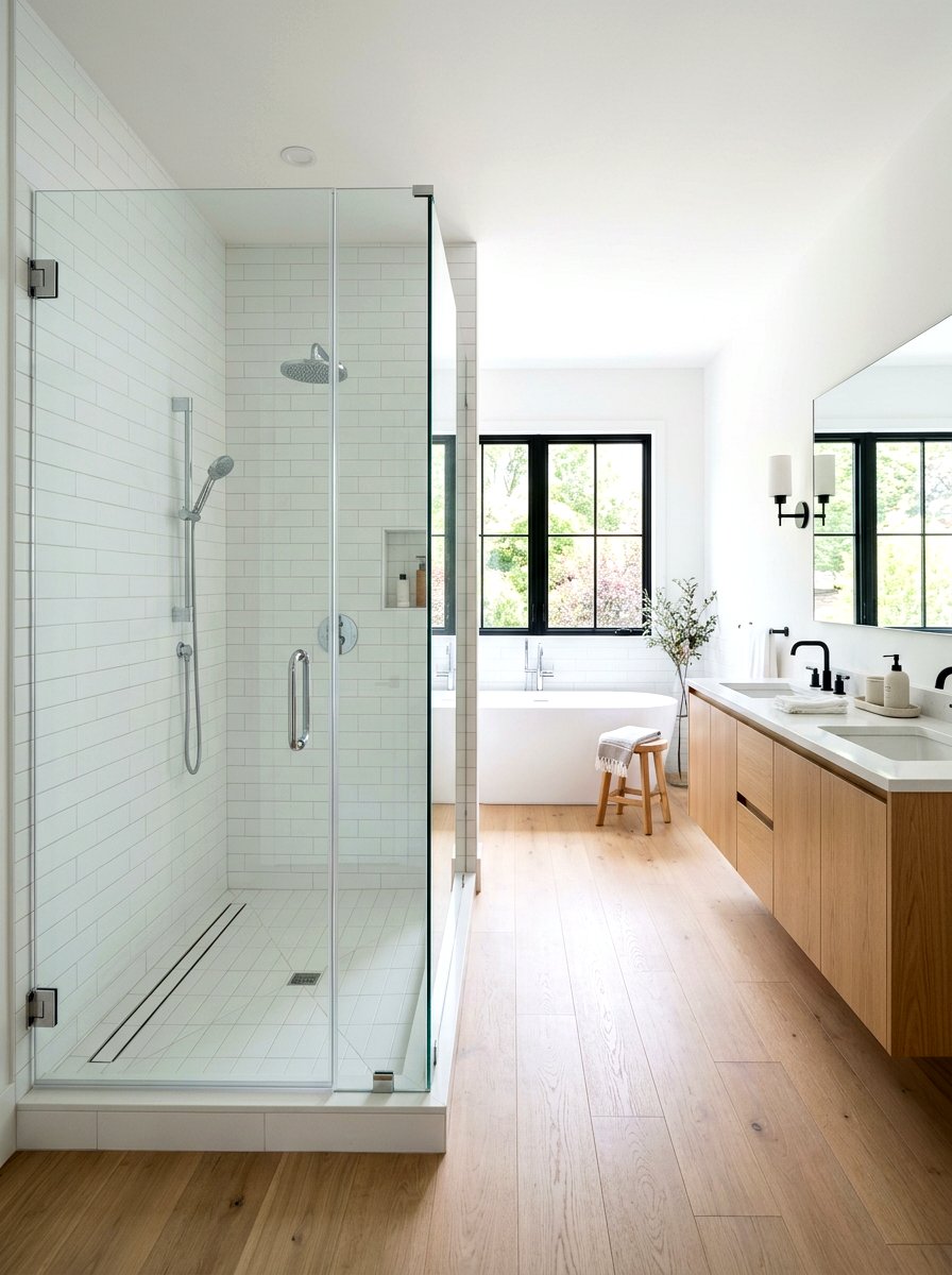 Frameless Glass Shower Wall - 30 spa shower ideas