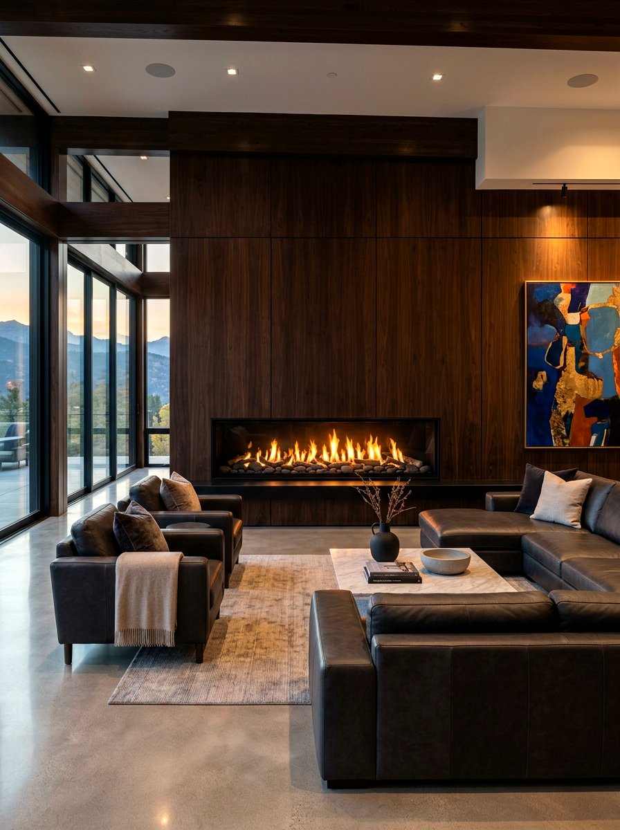Frameless Linear Fireplace - 30 fireplace wall living room ideas