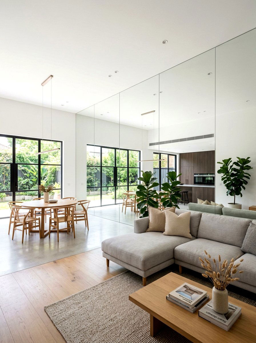Frameless Mirror Wall - 30 floor to ceiling mirror wall ideas