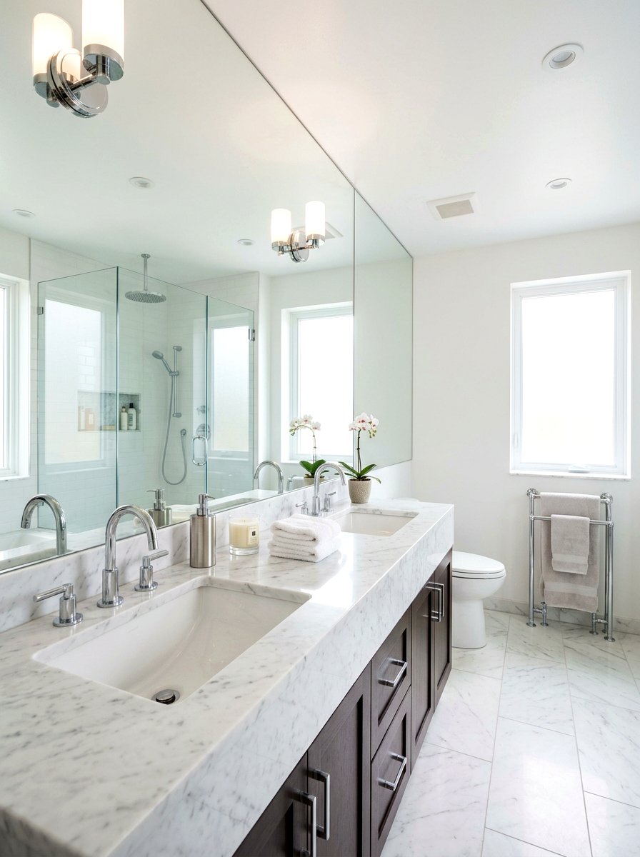 Frameless Mirror Wall Bathroom - 30 mirror wall small room ideas