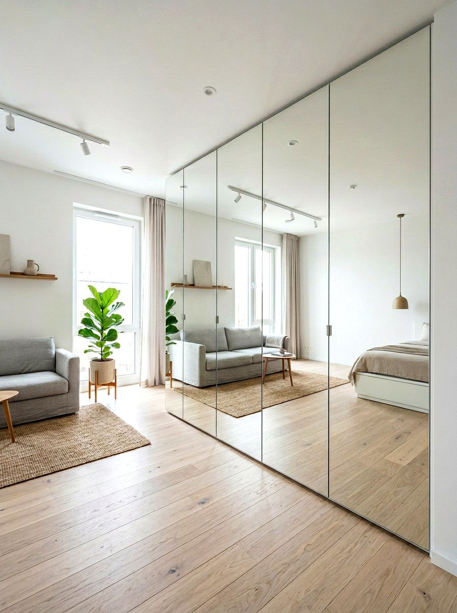 Frameless Mirrored Closet - 30 mirrored closet ideas