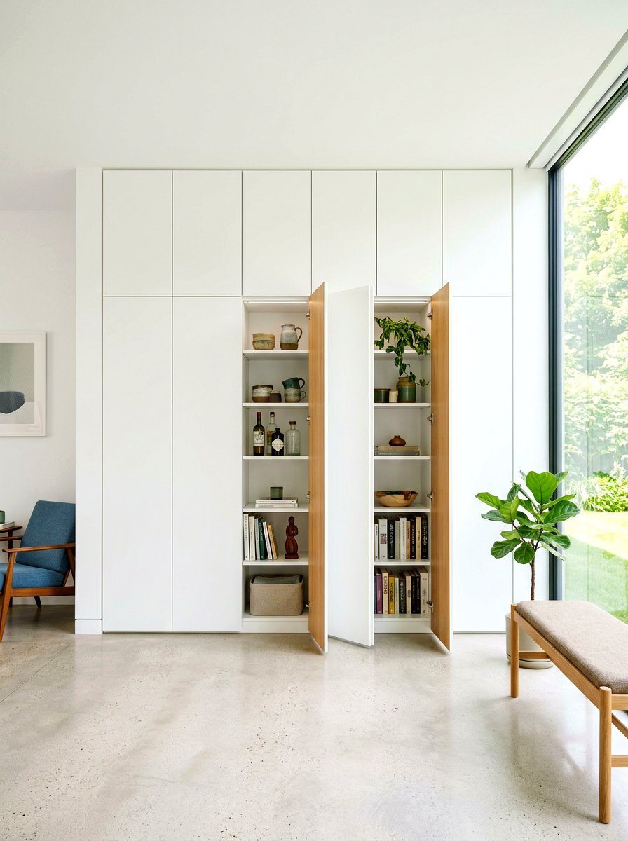 Frameless Recessed Cabinet - 30 built in bathroom storage ideas