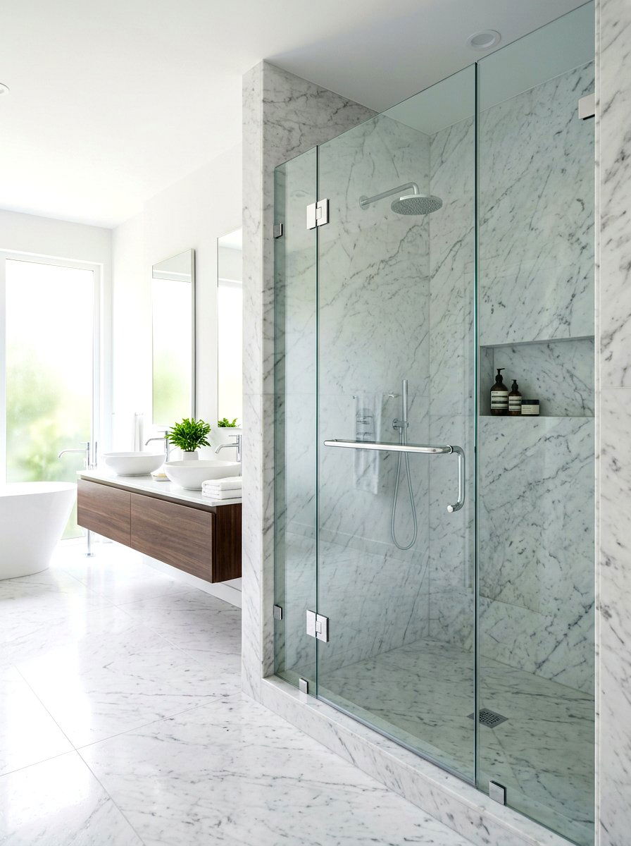 Frameless Shower Door - 30 steam shower ideas