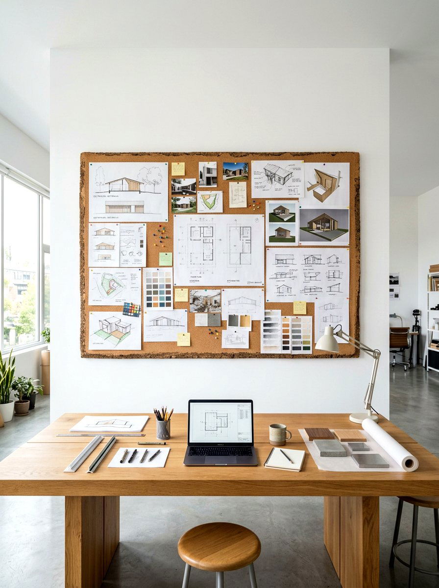 Frameless Thick Cork Board - 30 pin board office wall ideas