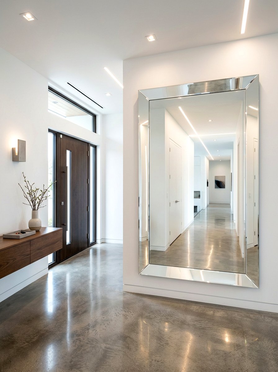 Frameless Wall Mirror - 30 foyer mirror wall ideas