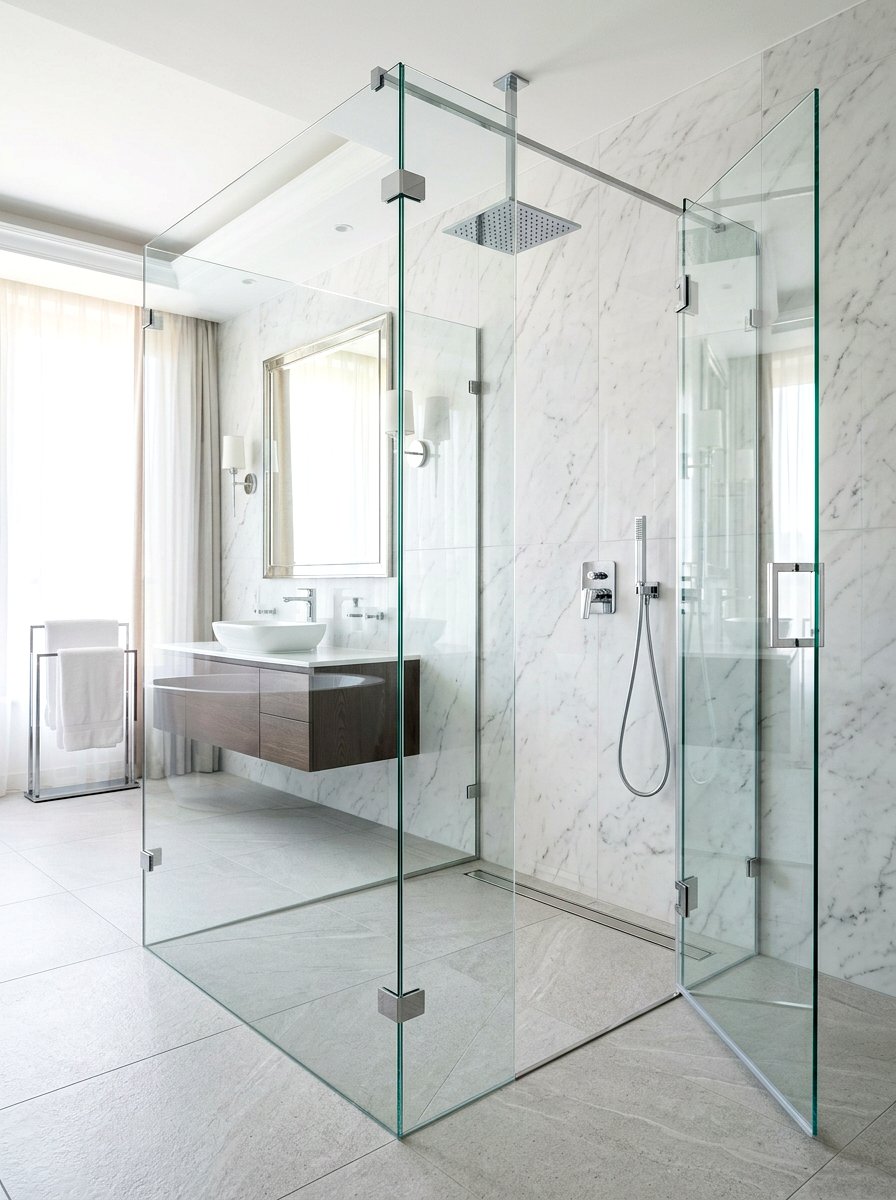 Frameless glass shower - 30 walk in shower ideas