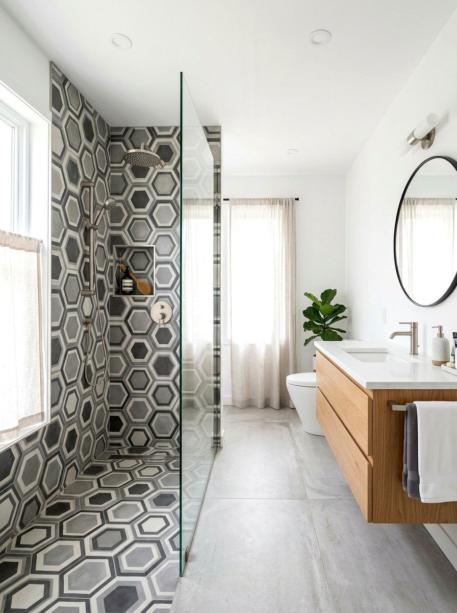 Frameless glass shower enclosure - 30 spa shower bathroom ideas
