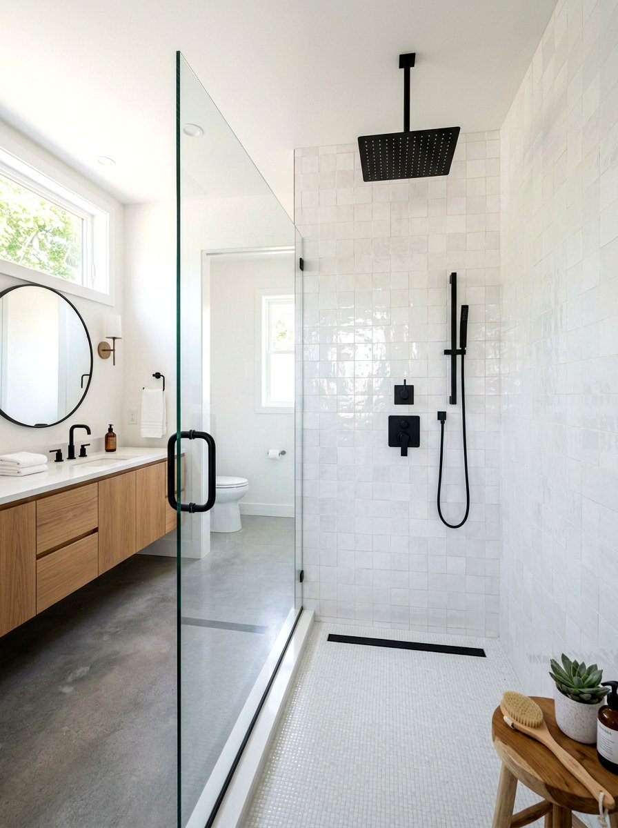 Frameless glass shower - 30 bathroom makeover ideas