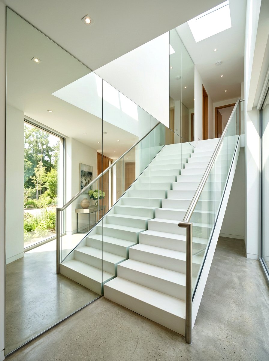 Frameless wall mirrors - 30 staircase wall ideas