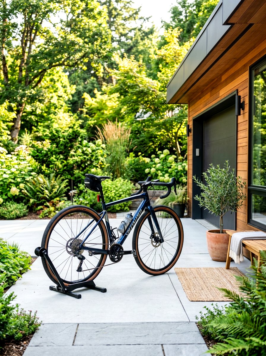 Free standing bike floor stand - 30 garage bike storage ideas