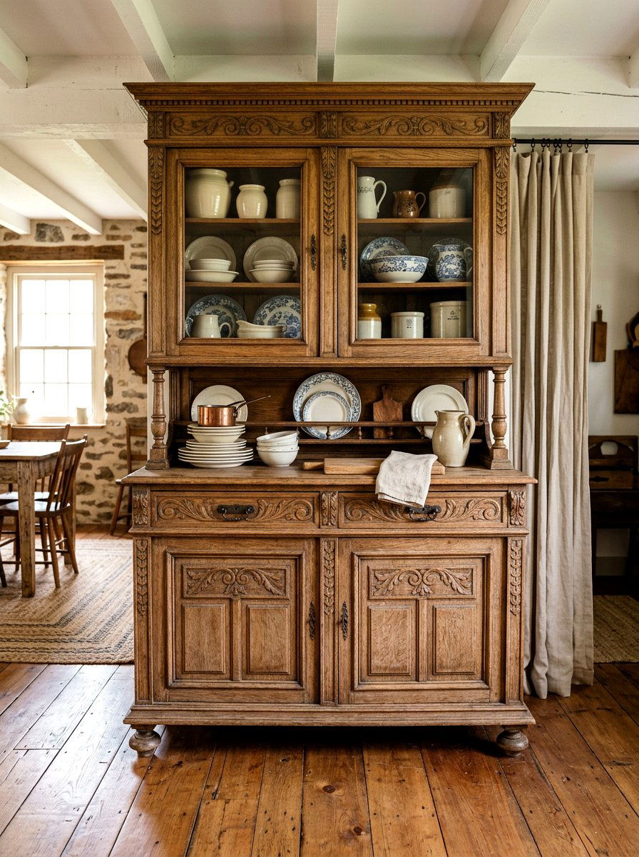 Freestanding Antique Kitchen Hutch - 30 hutch kitchen storage ideas
