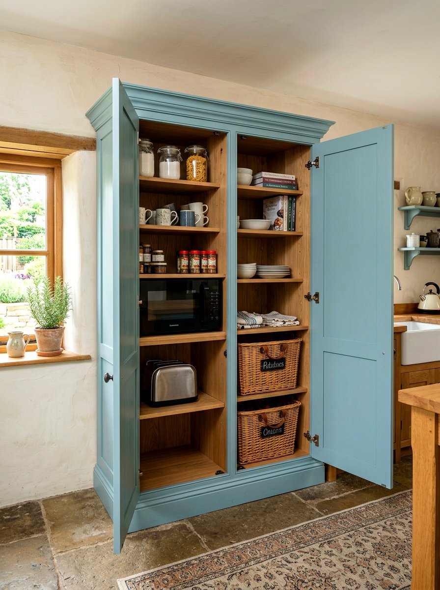 Freestanding Appliance Cupboard - 30 appliance pantry ideas