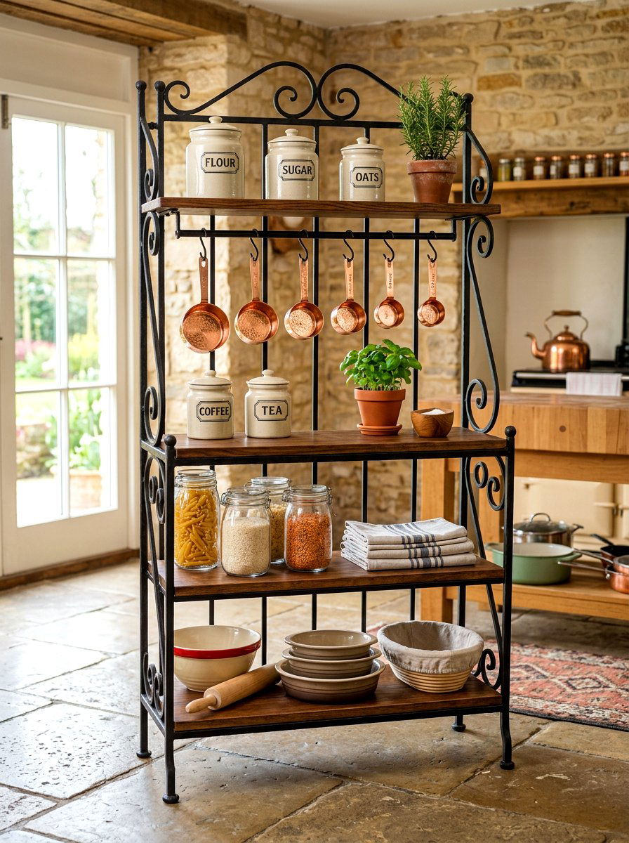 Freestanding Bakers Rack - 30 baking pantry ideas