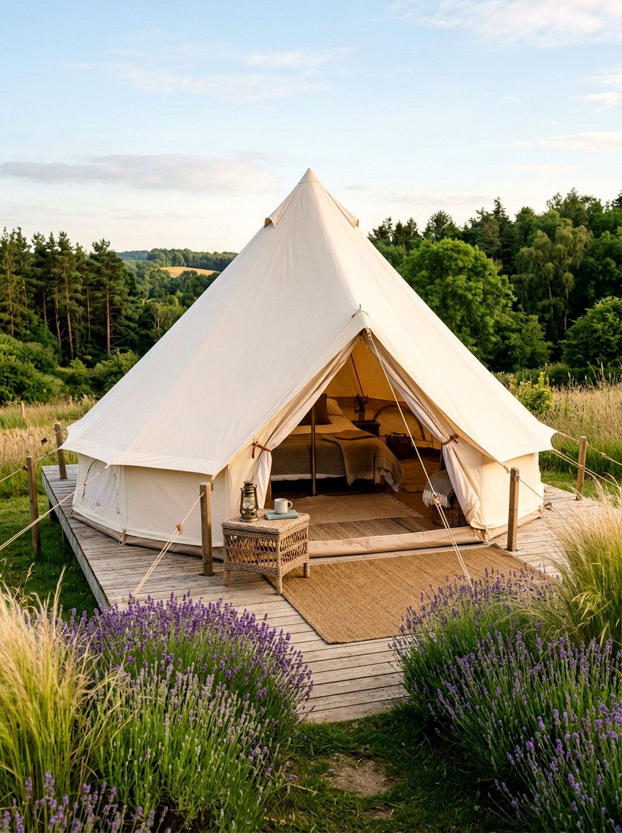 Freestanding Canvas Tent - 30 outdoor changing room ideas