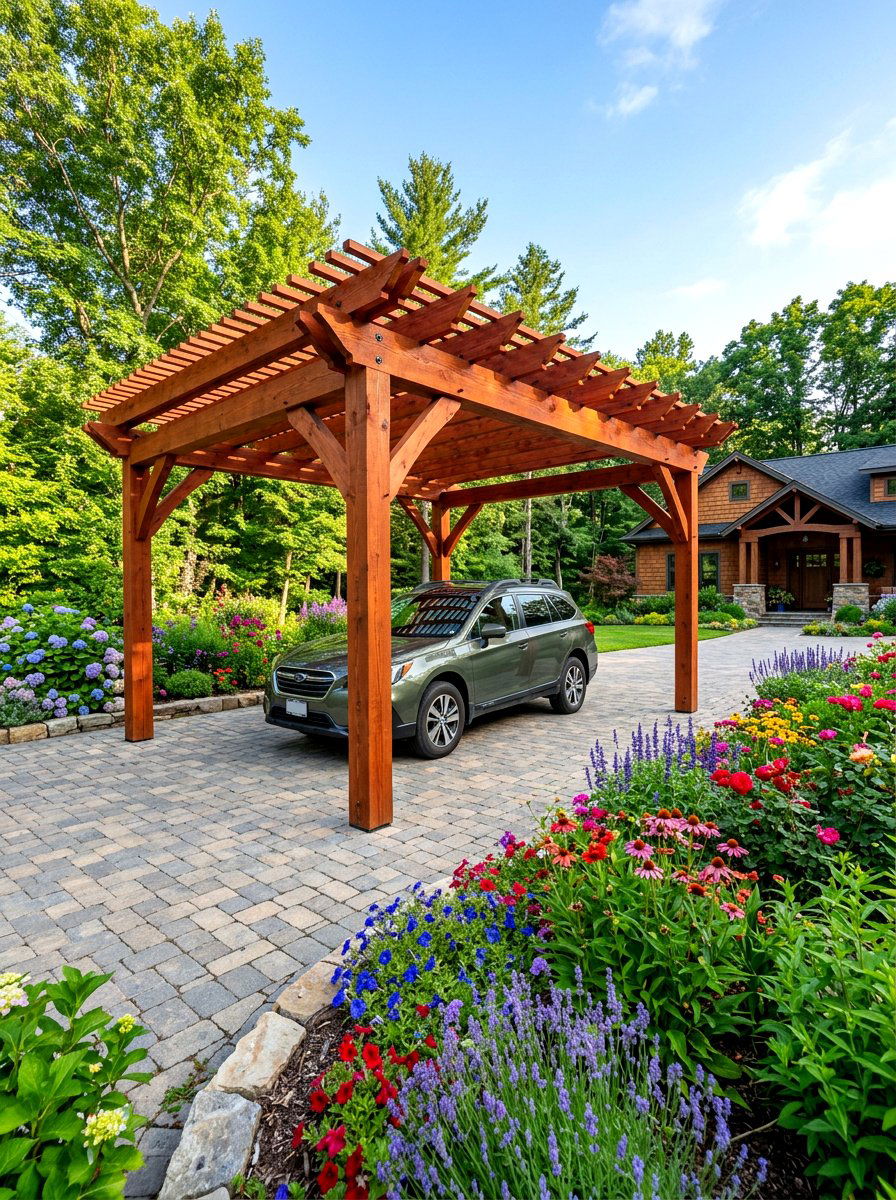 Freestanding Cedar Pergola Carport - 30 pergola carport ideas