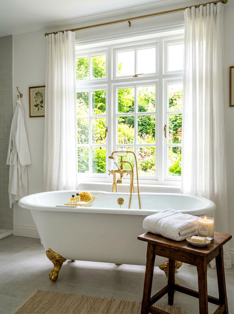 Freestanding Clawfoot Tub - 30 timeless bathroom ideas