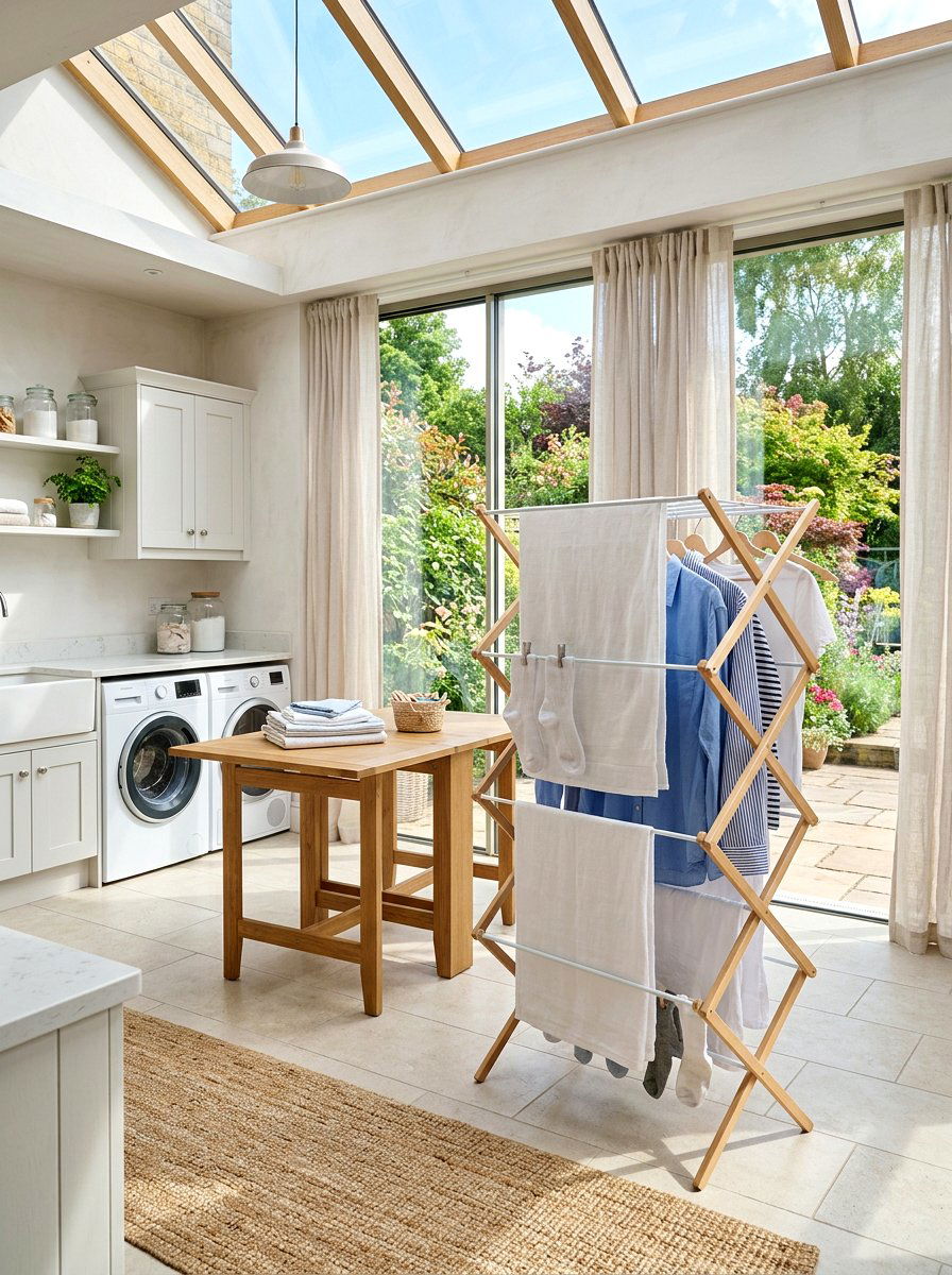 Freestanding Clothes Drying Rack - 30 laundry room drying rack ideas