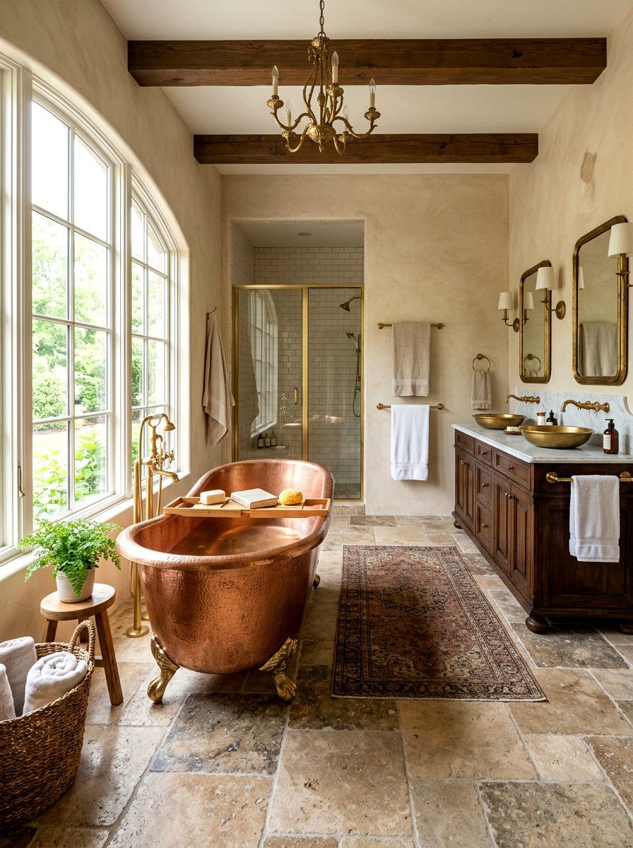 Freestanding Copper Tub - 30 traditional bathroom ideas