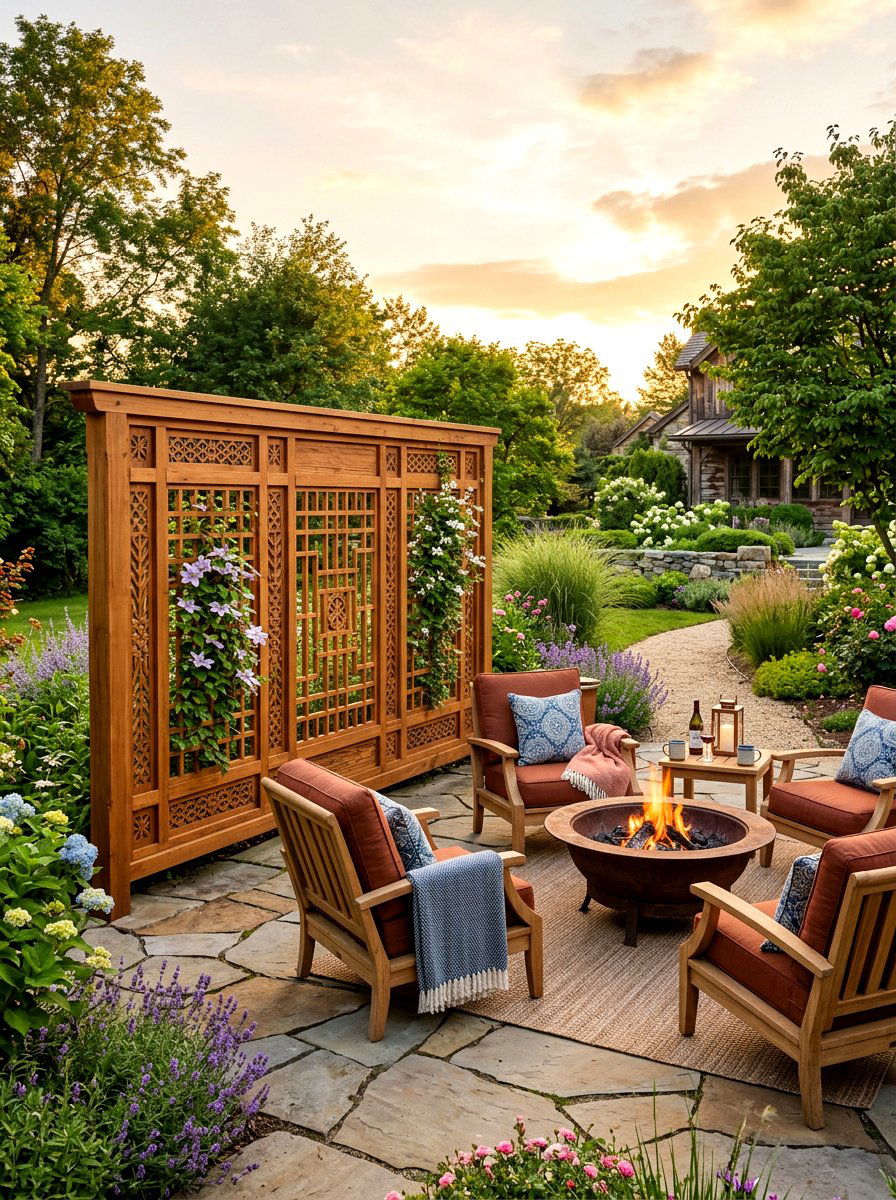 Freestanding Garden Privacy Screen - 30 trellis privacy ideas