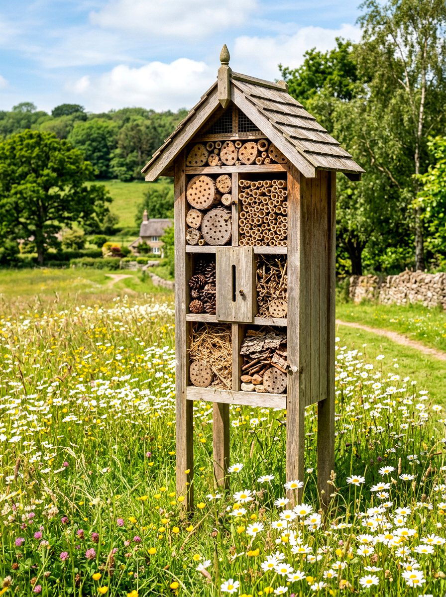 Freestanding Insect Tower - 30 insect hotel ideas