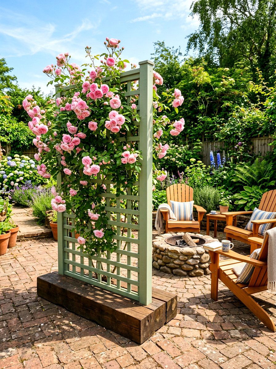 Freestanding Lattice Panel - 30 decorative privacy screen ideas