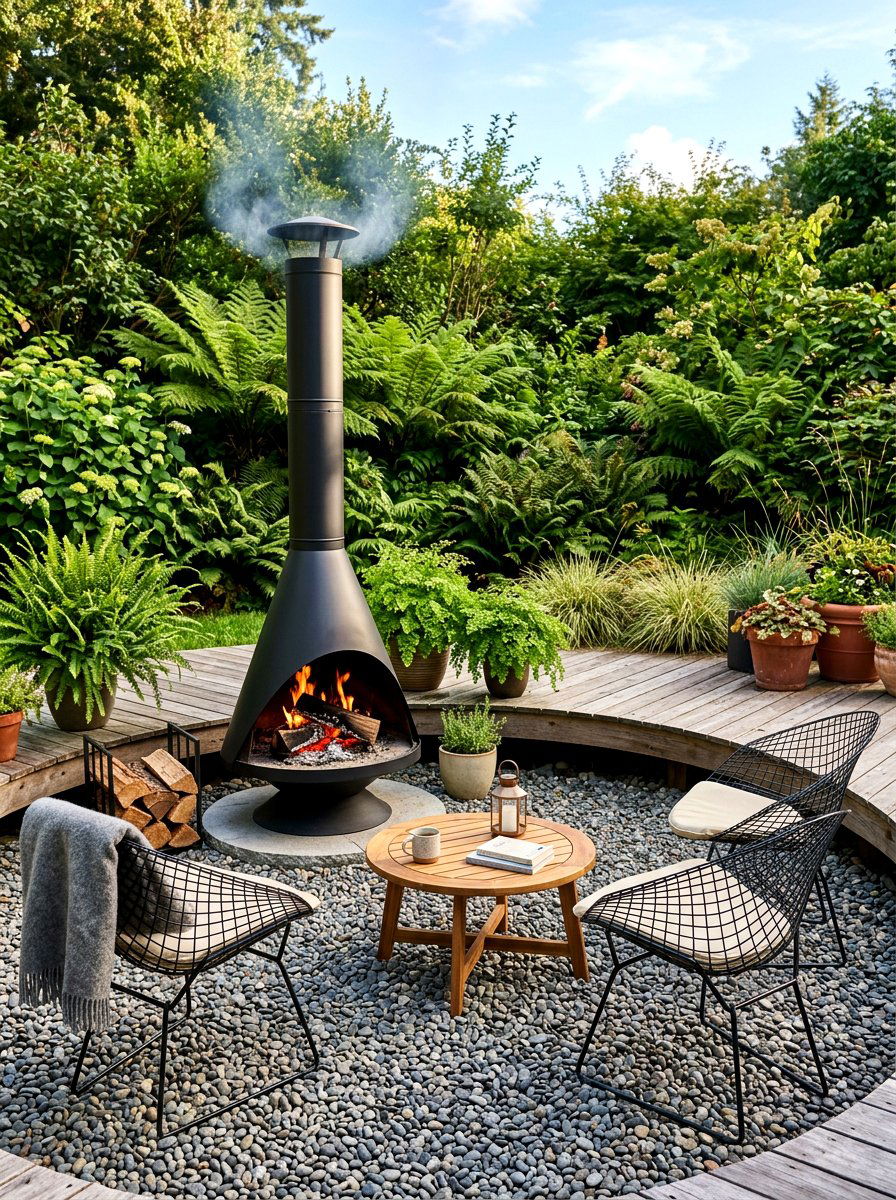 Freestanding Metal Patio Fireplace - 30 patio fireplace ideas