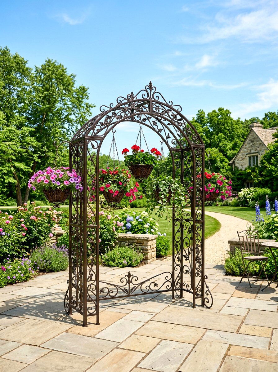 Freestanding Metal Trellis - 30 herb garden trellis ideas