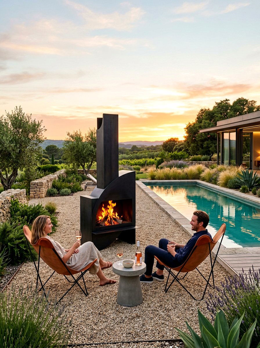 Freestanding Modern Outdoor Fireplace - 30 modern outdoor fireplace ideas