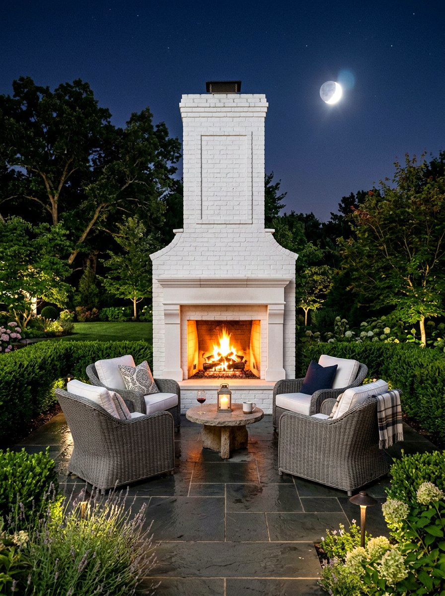 Freestanding Outdoor Fireplace - 30 patio date night ideas