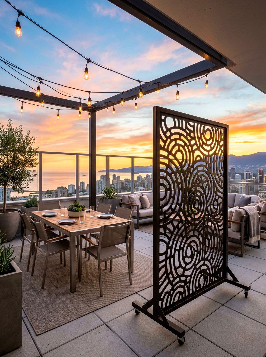 Freestanding Outdoor Privacy Partition - 30 laser cut privacy panel ideas