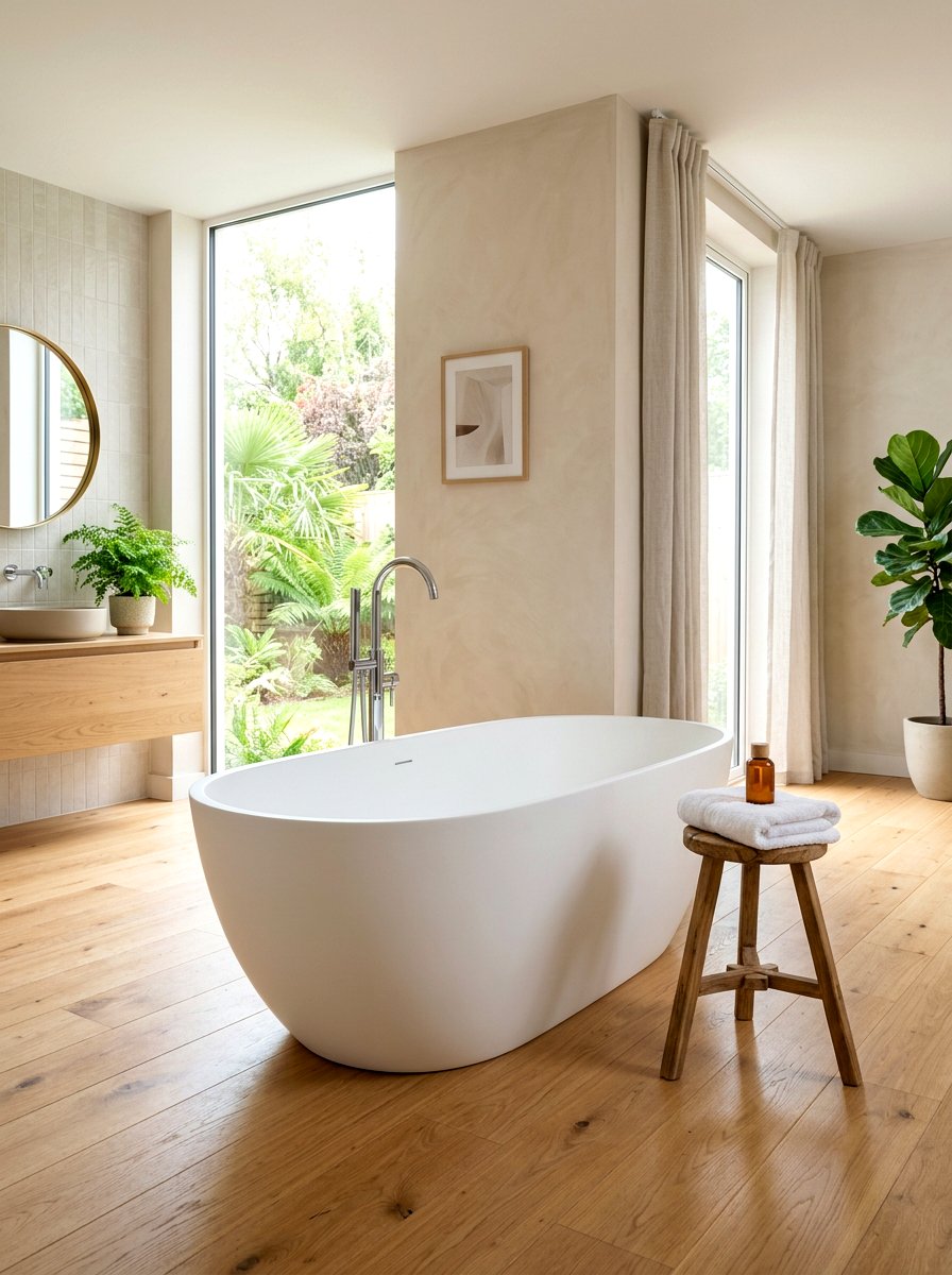 Freestanding Oval Bathtub - 30 cocoon bath ideas