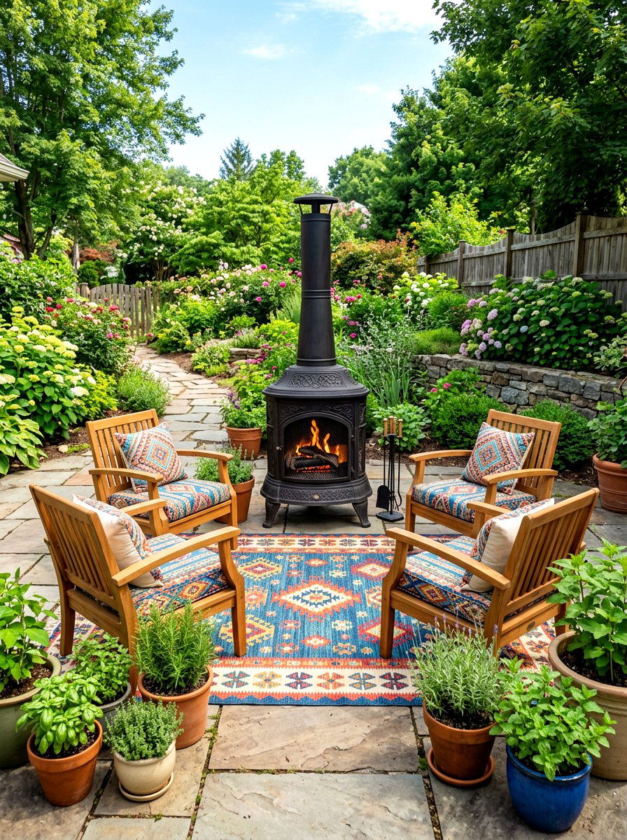 Freestanding Patio Fireplace - 30 covered patio fireplace ideas
