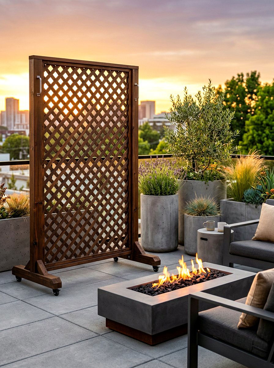 Freestanding Portable Lattice Screen - 30 lattice fence ideas