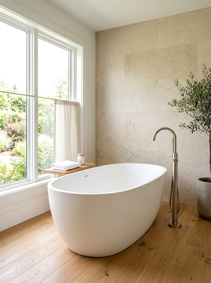 Freestanding Soaking Tub - 30 spa bathroom ideas
