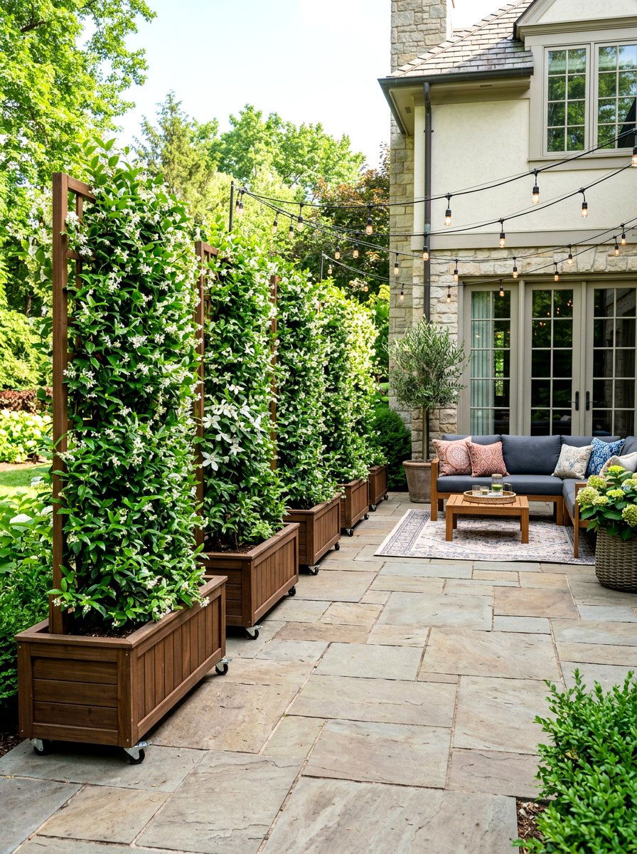 Freestanding Trellis Planter - 30 private patio screen ideas