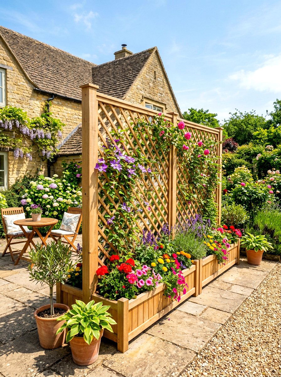 Freestanding Trellis Wall - 30 trash bin screen ideas