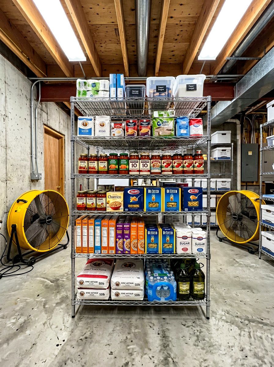 Freestanding Wire Rack - 30 basement storage ideas