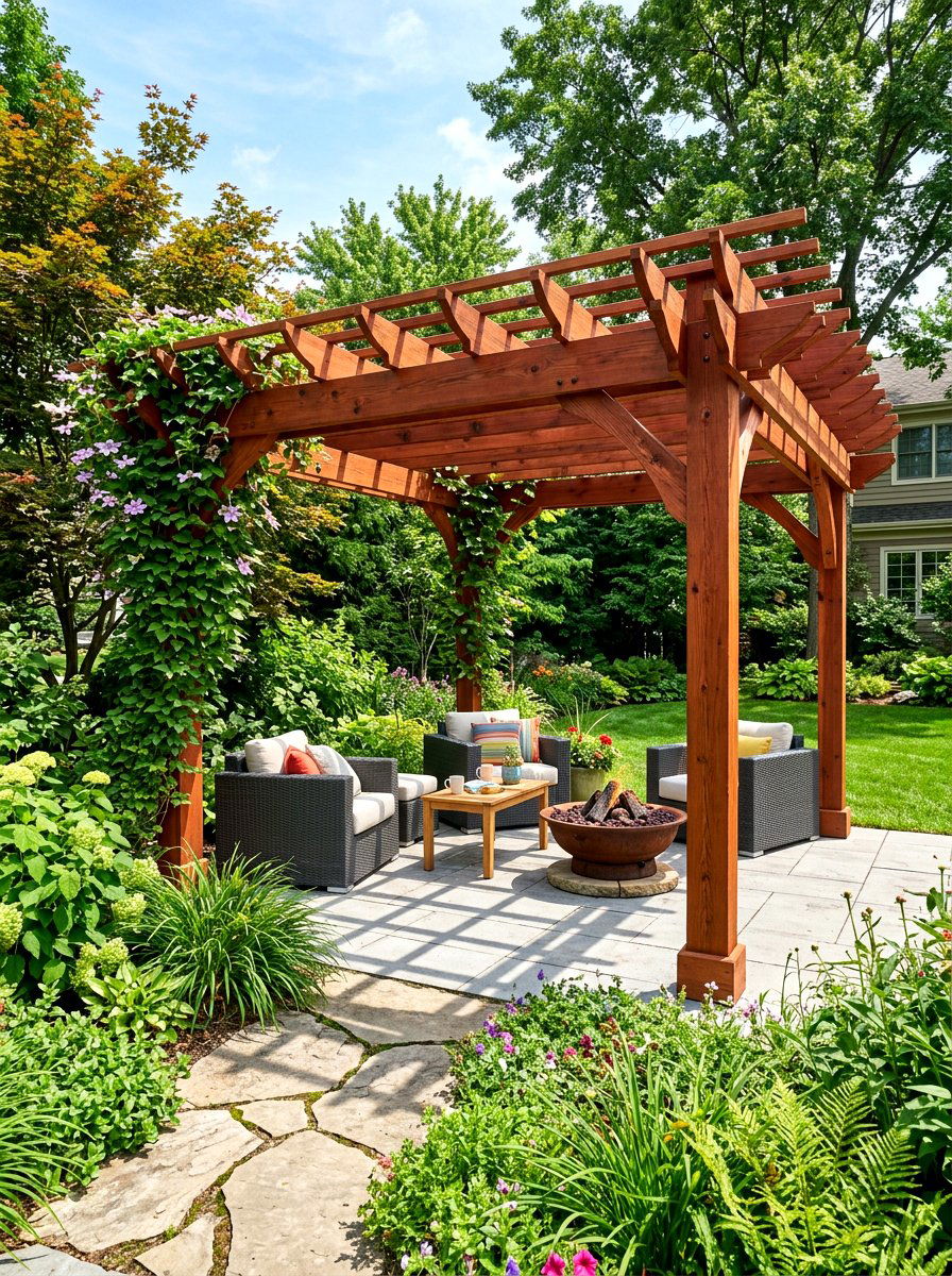 Freestanding Wood Pergola - 30 wood patio cover ideas