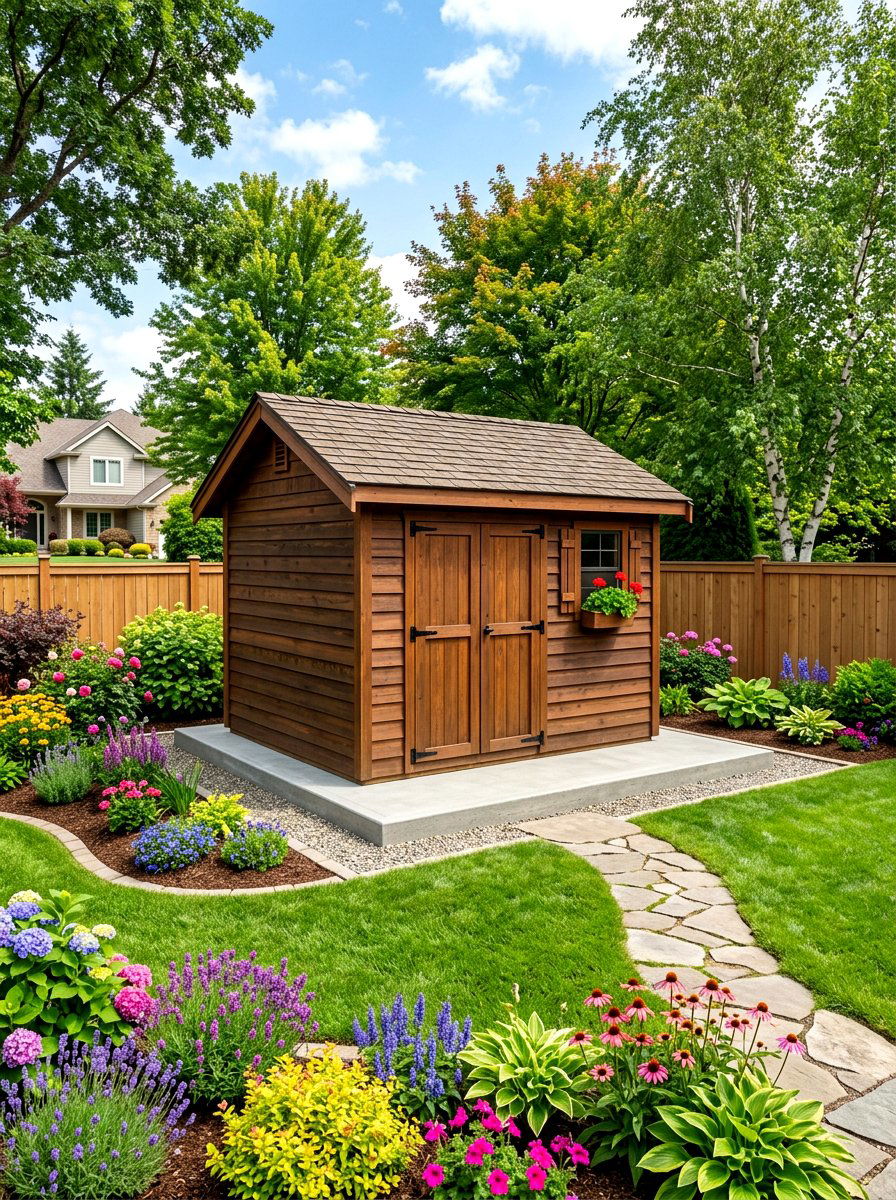 Freestanding Wood Shed Concrete Base - 30 wood storage shed ideas