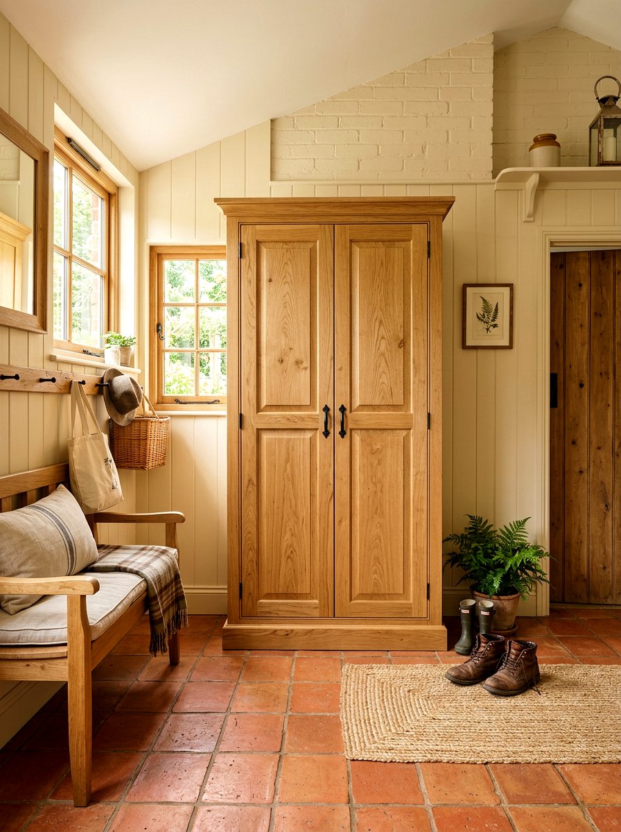 Freestanding Wooden Broom Closet - 30 tall broom cabinet ideas