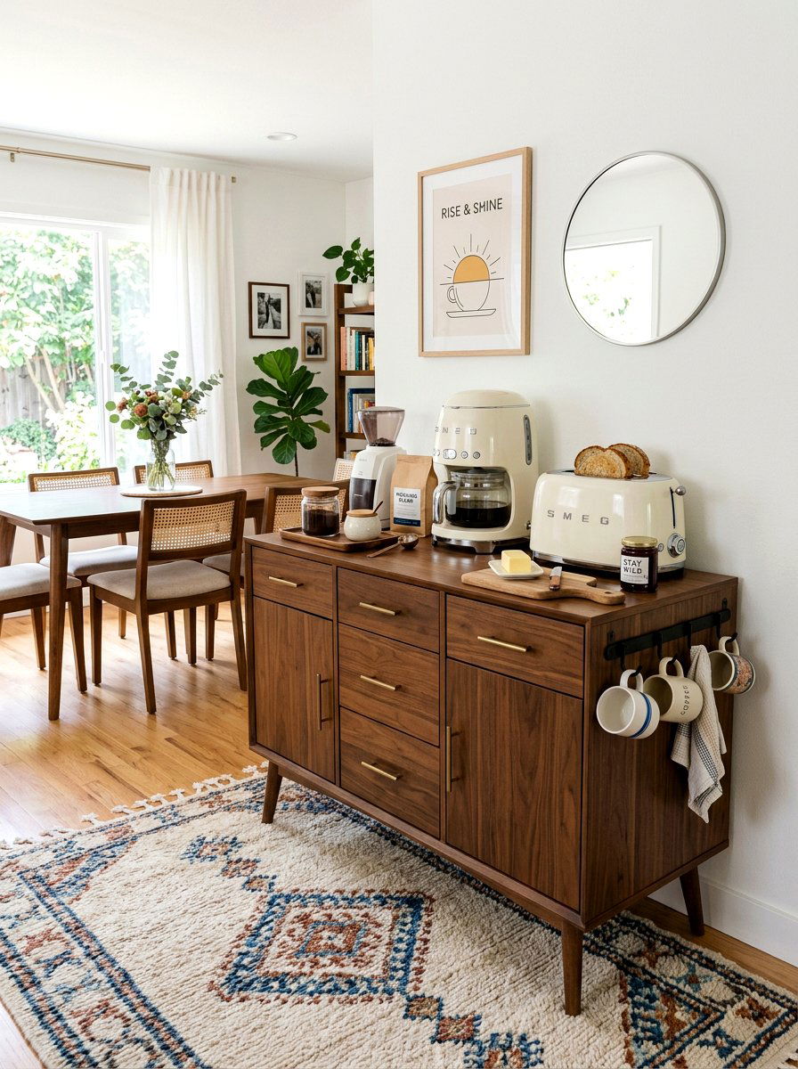 Freestanding coffee and toast station - 30 breakfast station cabinet ideas