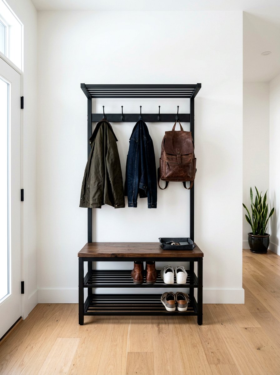 Freestanding hall tree - 30 renter friendly entryway ideas