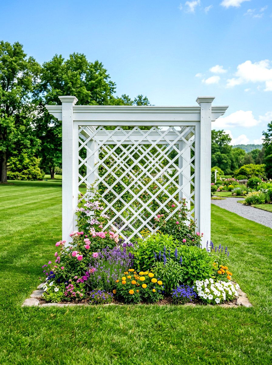 Freestanding lattice wall - 30 lattice screen patio ideas