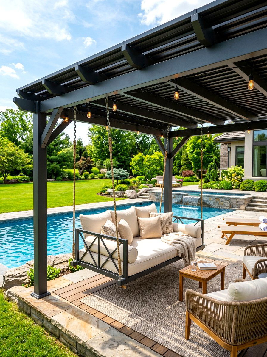 Freestanding metal patio cover pergola - 30 metal patio cover ideas