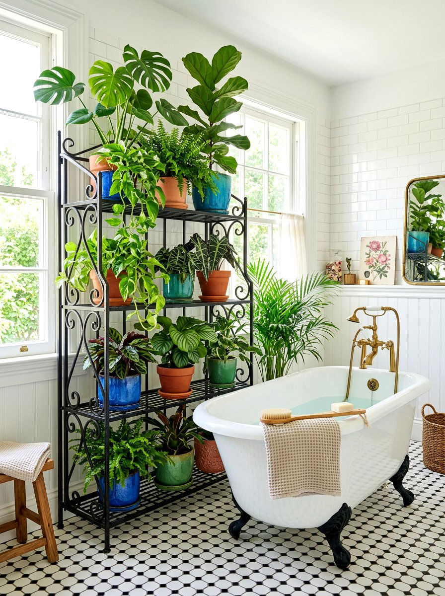 30 Bathroom Plant Shelf Ideas to Show Off Your Greens in Style