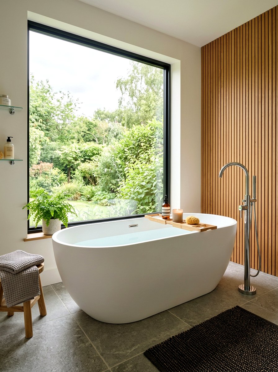 Freestanding soaking tub - 30 Scandinavian bathroom ideas