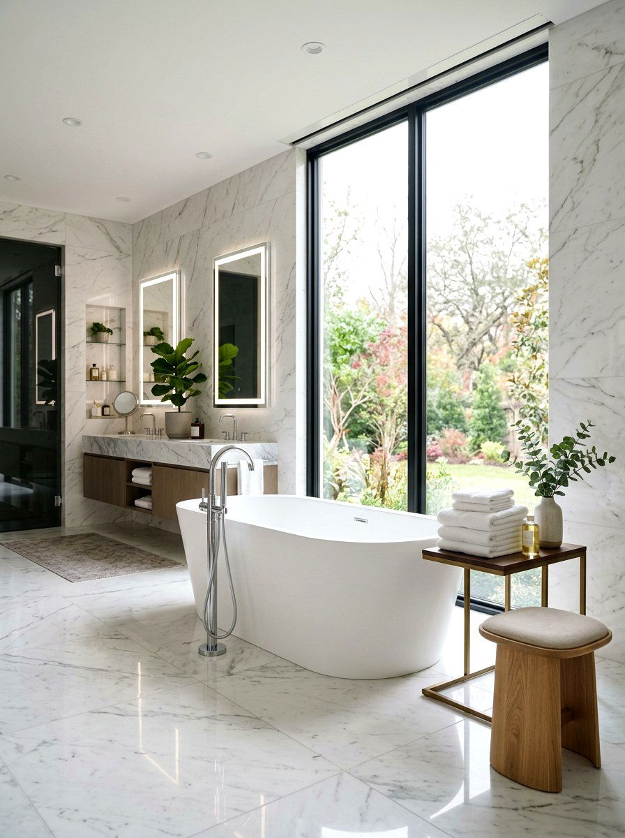 Freestanding tub - 30 luxury hotel bath ideas