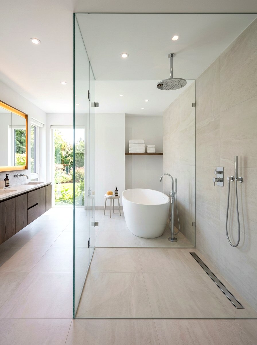Freestanding tub shower combo - 30 tub shower combo ideas