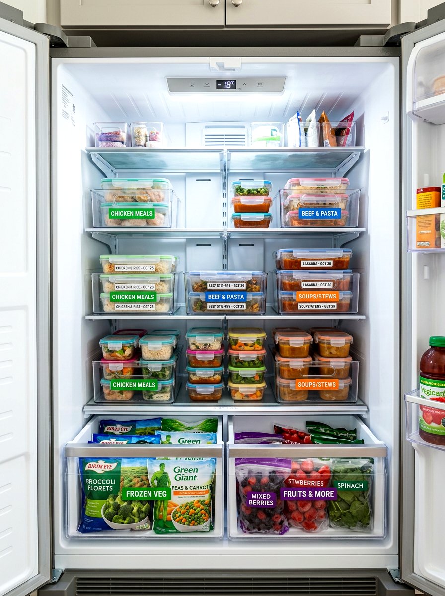 Freezer Meal Prep Containers - 30 clear bin organization ideas