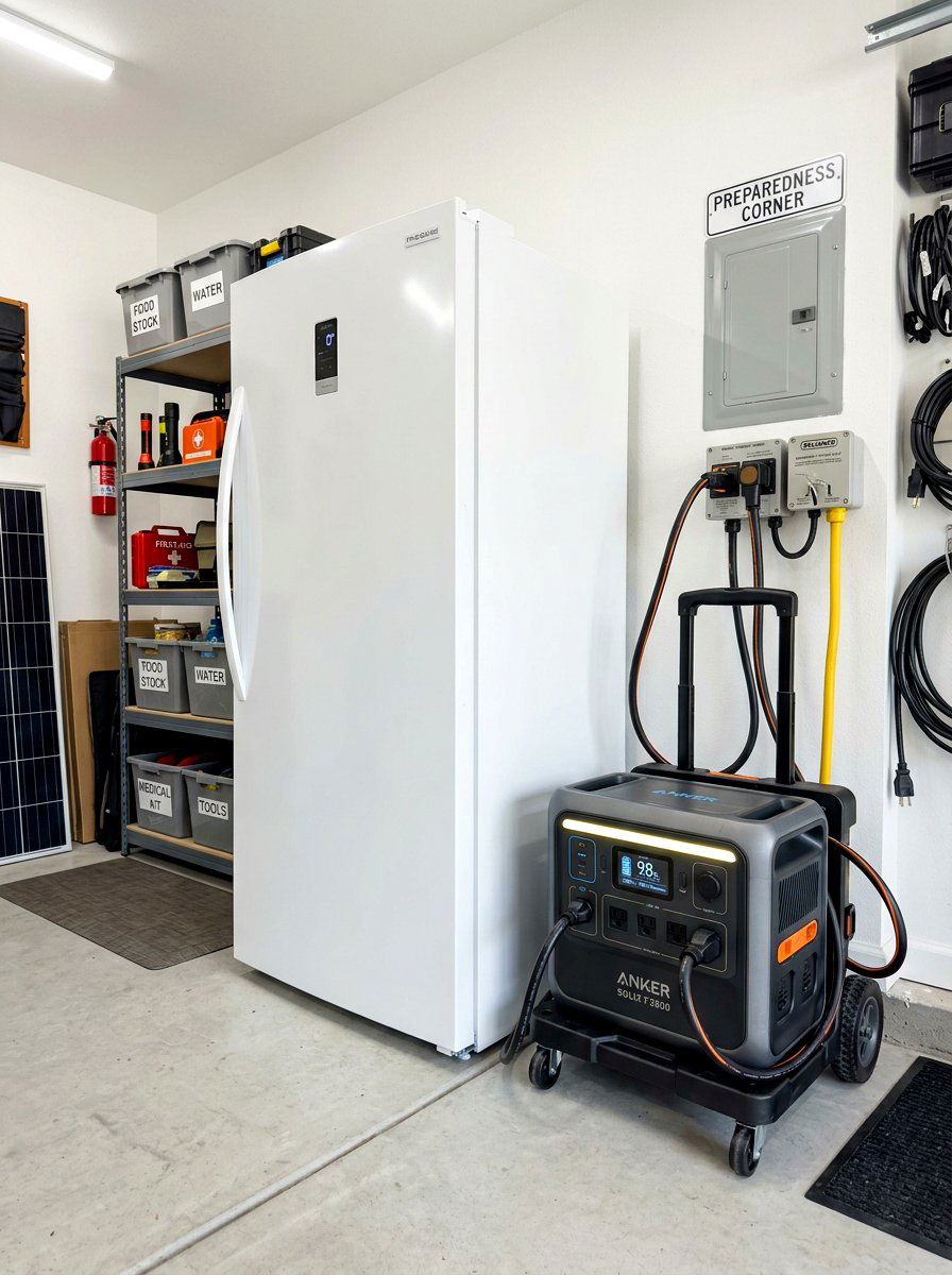 Freezer corner with emergency power backup - 30 garage freezer corner ideas
